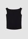 Black stretch cotton top with metal eyelets, regular fit_6