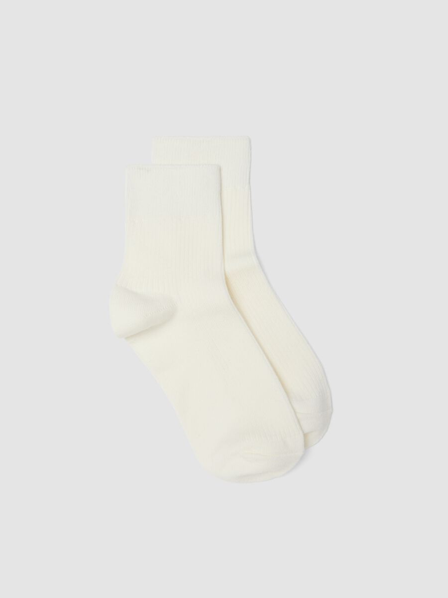 White stretch cotton socks_0