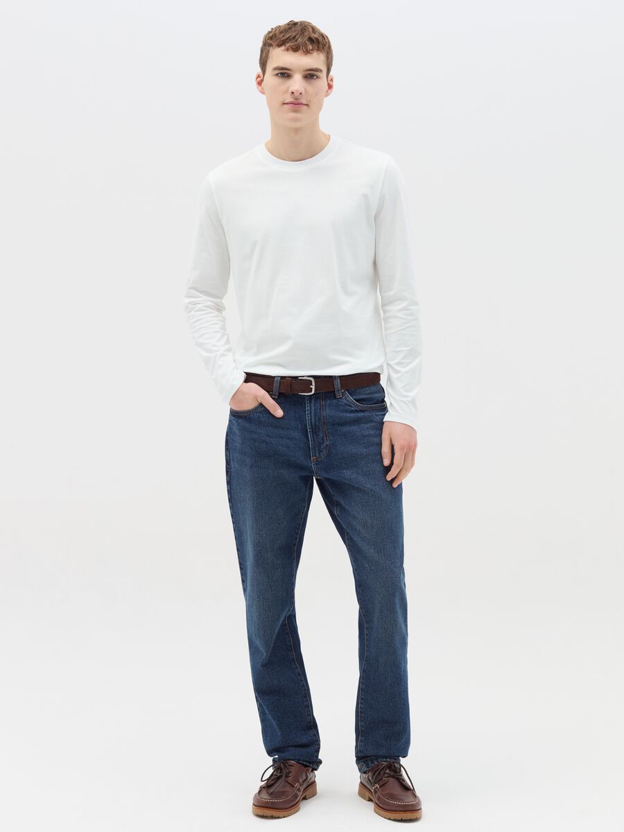 Regular fit jeans with discolouring_0