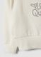 White pure cotton sweatshirt with rhinestone slogan and embroidered heart for girls_3
