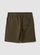 Green cotton-blend shorts with elasticated waist, regular fit_1