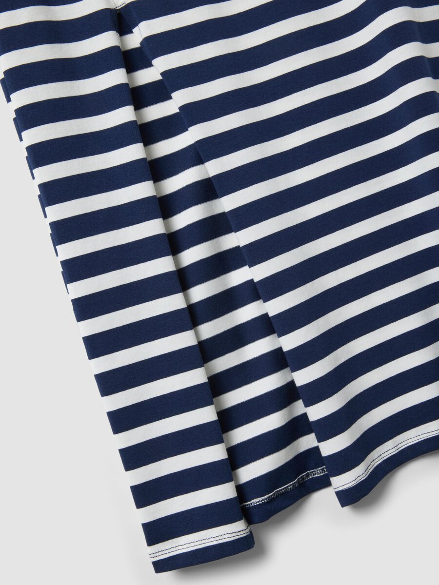 Blue striped stretch cotton maxi dress_1