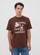 Brown pure cotton jersey slogan T-shirt, regular fit_2