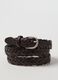 Cintura in vera pelle marrone intrecciata regular fit_2