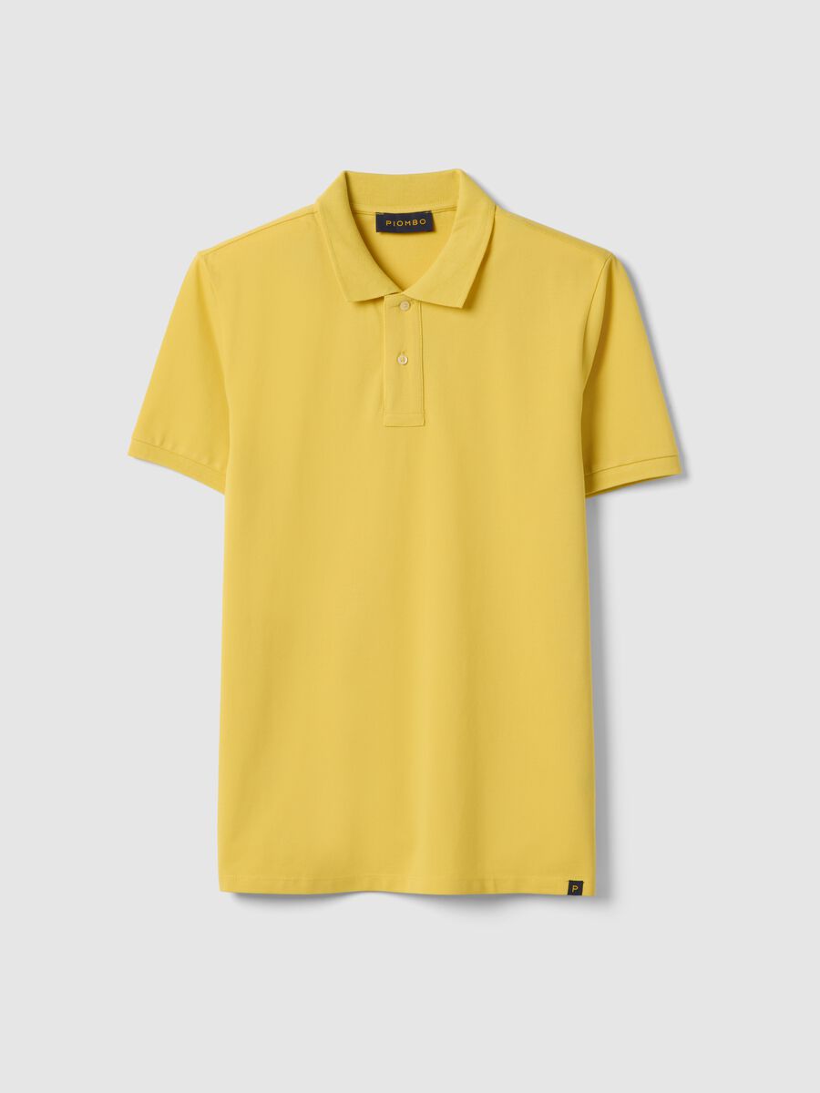 Yellow short-sleeved pure cotton polo regular fit_4