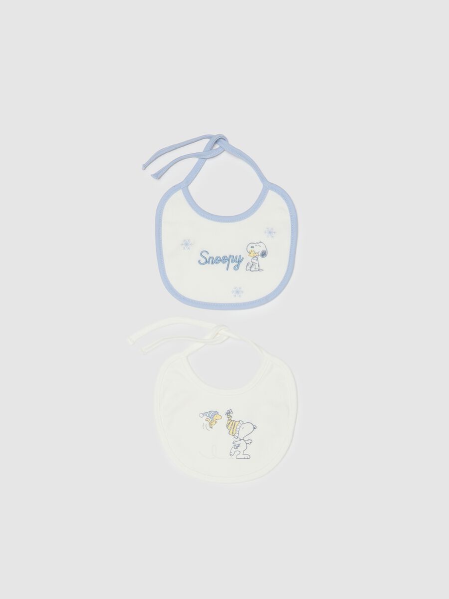 Snoopy Multicolour Infant Bib Two-Pack in Pure Cotton_0