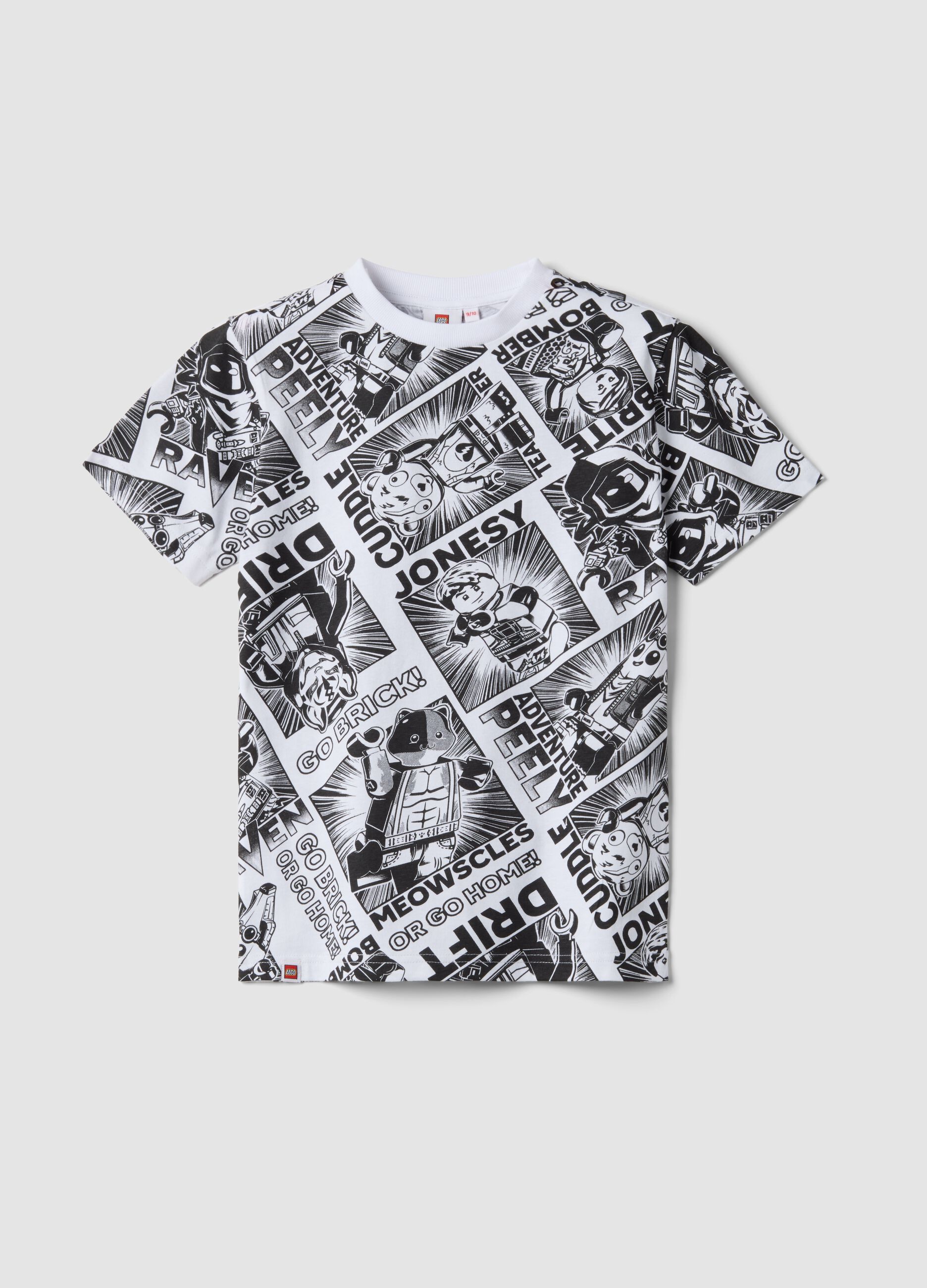 Multicolour pure cotton kids' regular fit T-shirt with prints