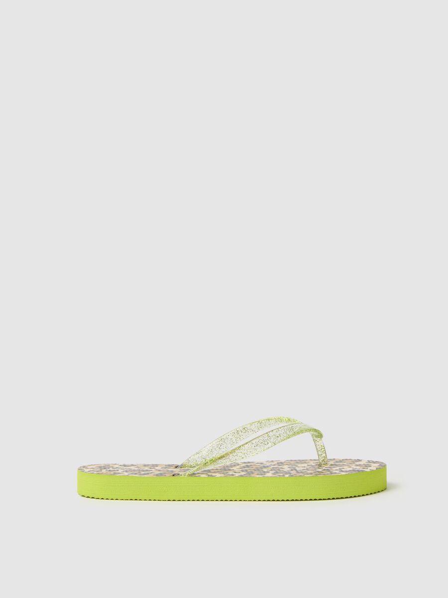 Infradito da ragazze multicolor con suola verde_0