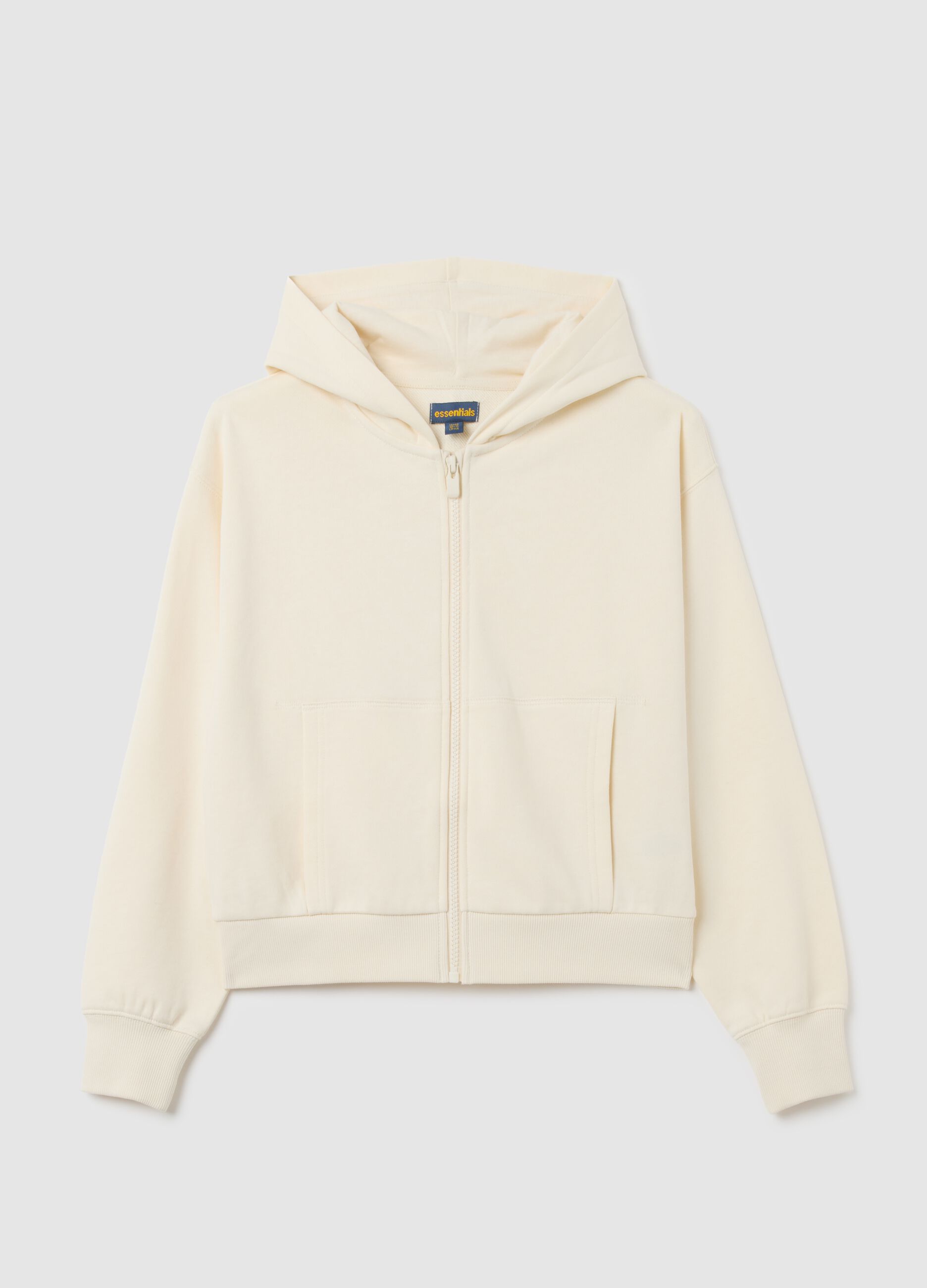 Girl's beige pure cotton regular fit sweatshirt