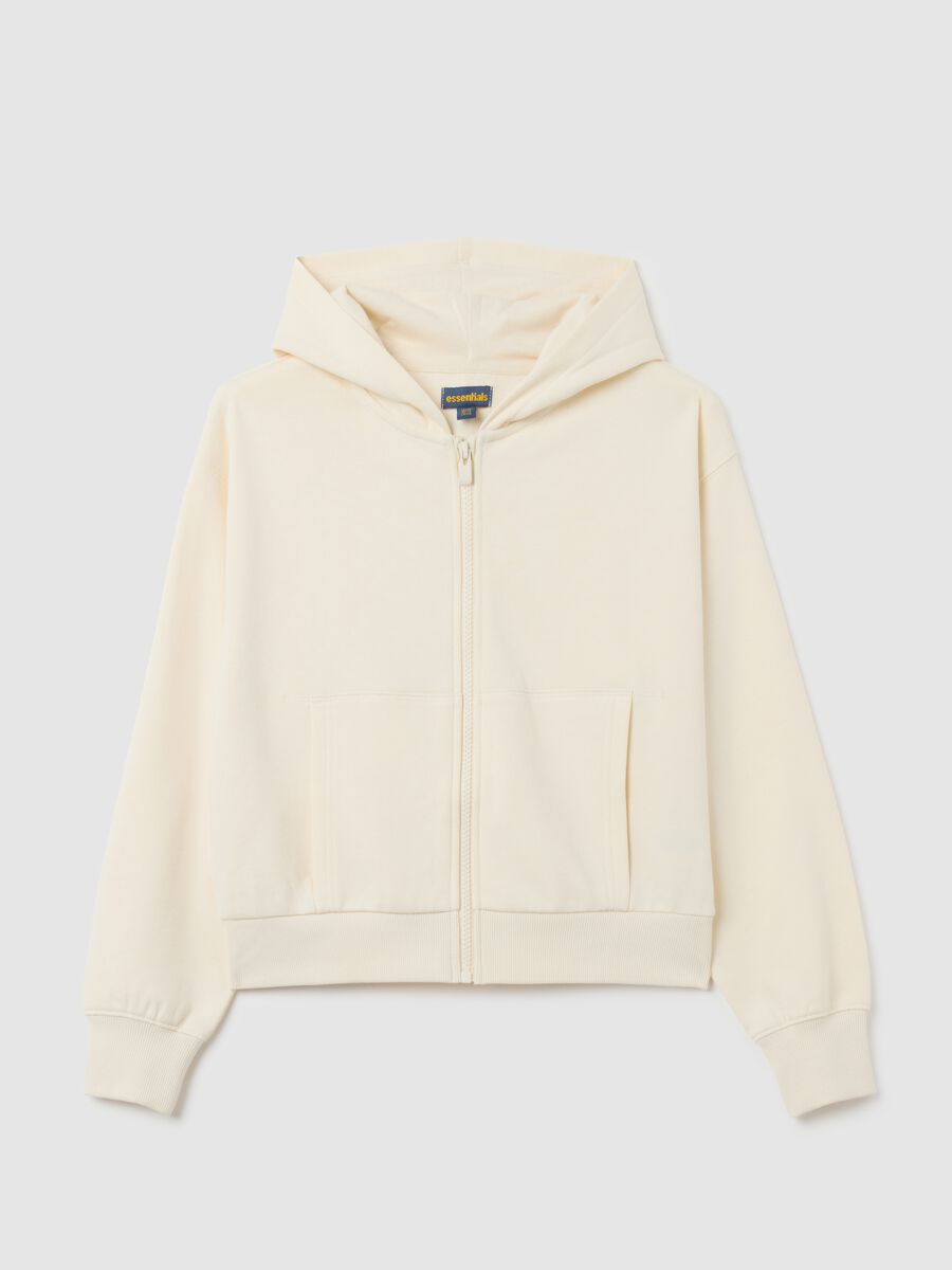Girl's beige pure cotton regular fit sweatshirt_0
