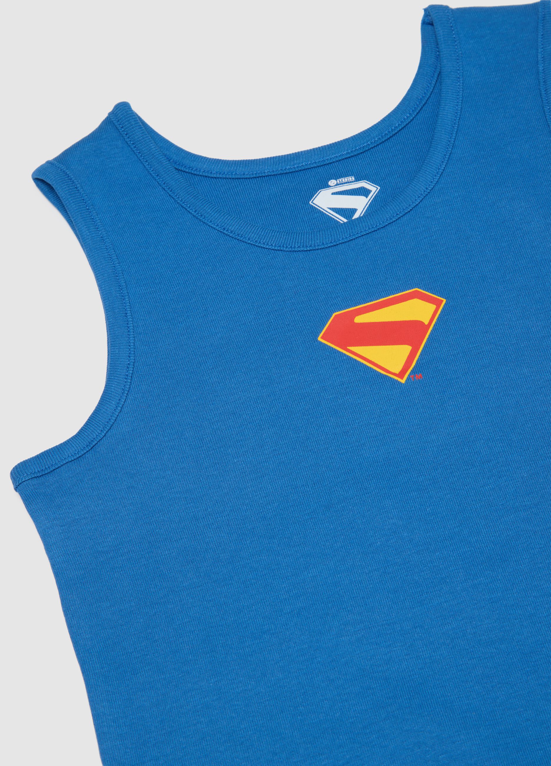 Children's Multicolour Cotton Vest Twin Pack with Superman Print