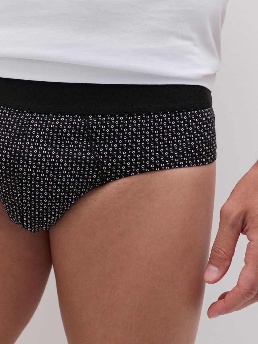 Five-pack organic cotton briefs with micro pattern_2