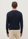 Blue crew neck pullover in cotton blend regular fit_2