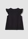 Black organic cotton tank top with frills_1