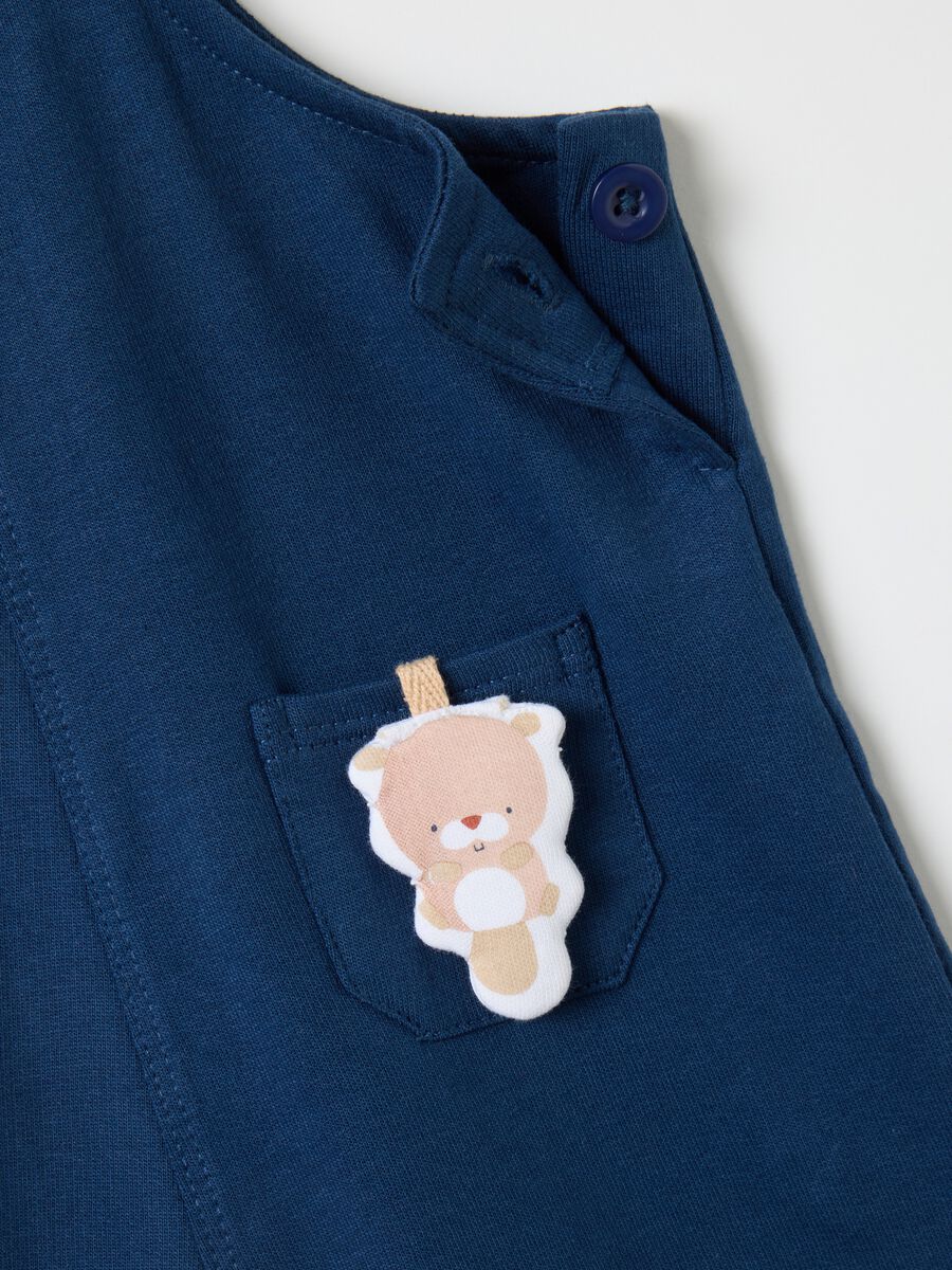 Tutina da neonato in puro cotone blu _2