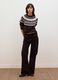 Brown jacquard wool-blend crew-neck jumper, regular fit_1