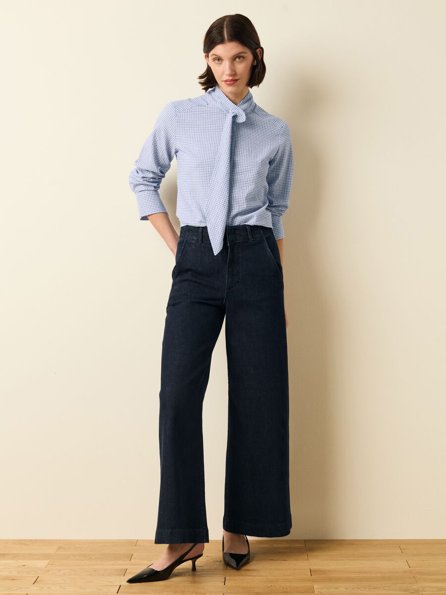 Check blouse with foulard_0