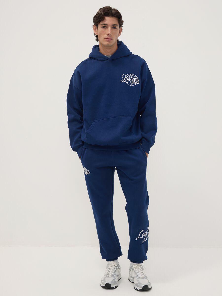 Blue cotton-blend Lakers print jogger trousers_0