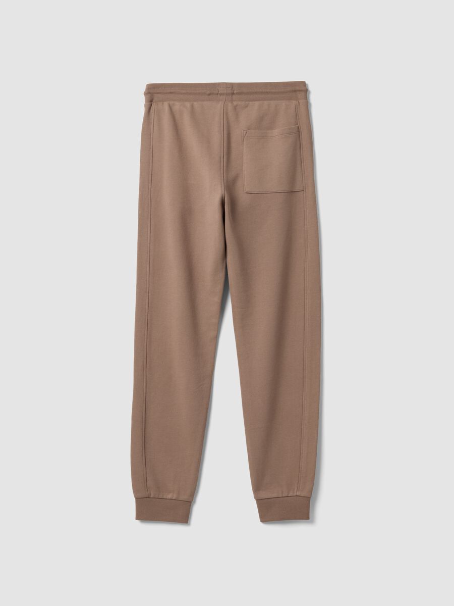 Beige organic cotton jogger trousers_1
