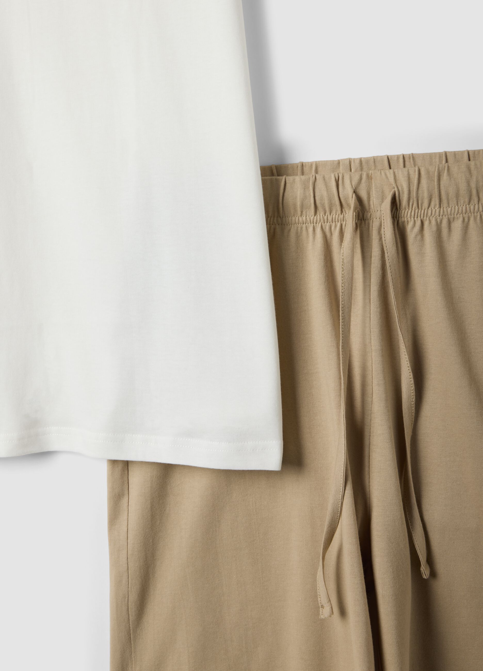 Set pigiama corto bianco in puro cotone con stampa Peanuts regular fit