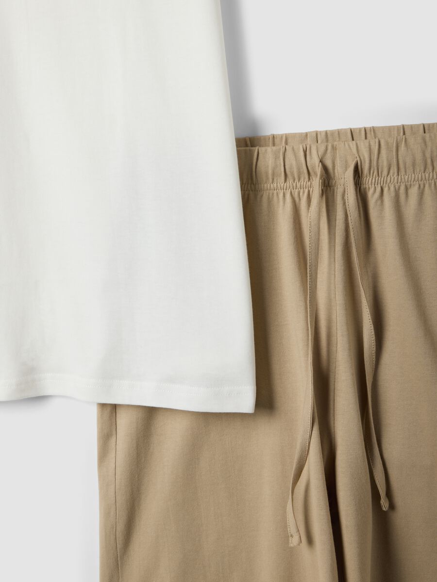 Set pigiama corto bianco in puro cotone con stampa Peanuts regular fit_1