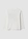 T-shirt bianca in puro cotone a girocollo con stampa skater per bambino_1