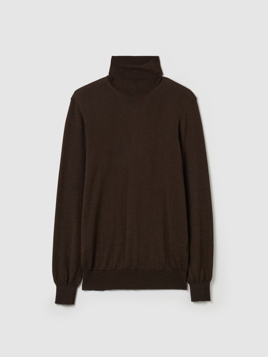 Merino wool pullover with high neck_4