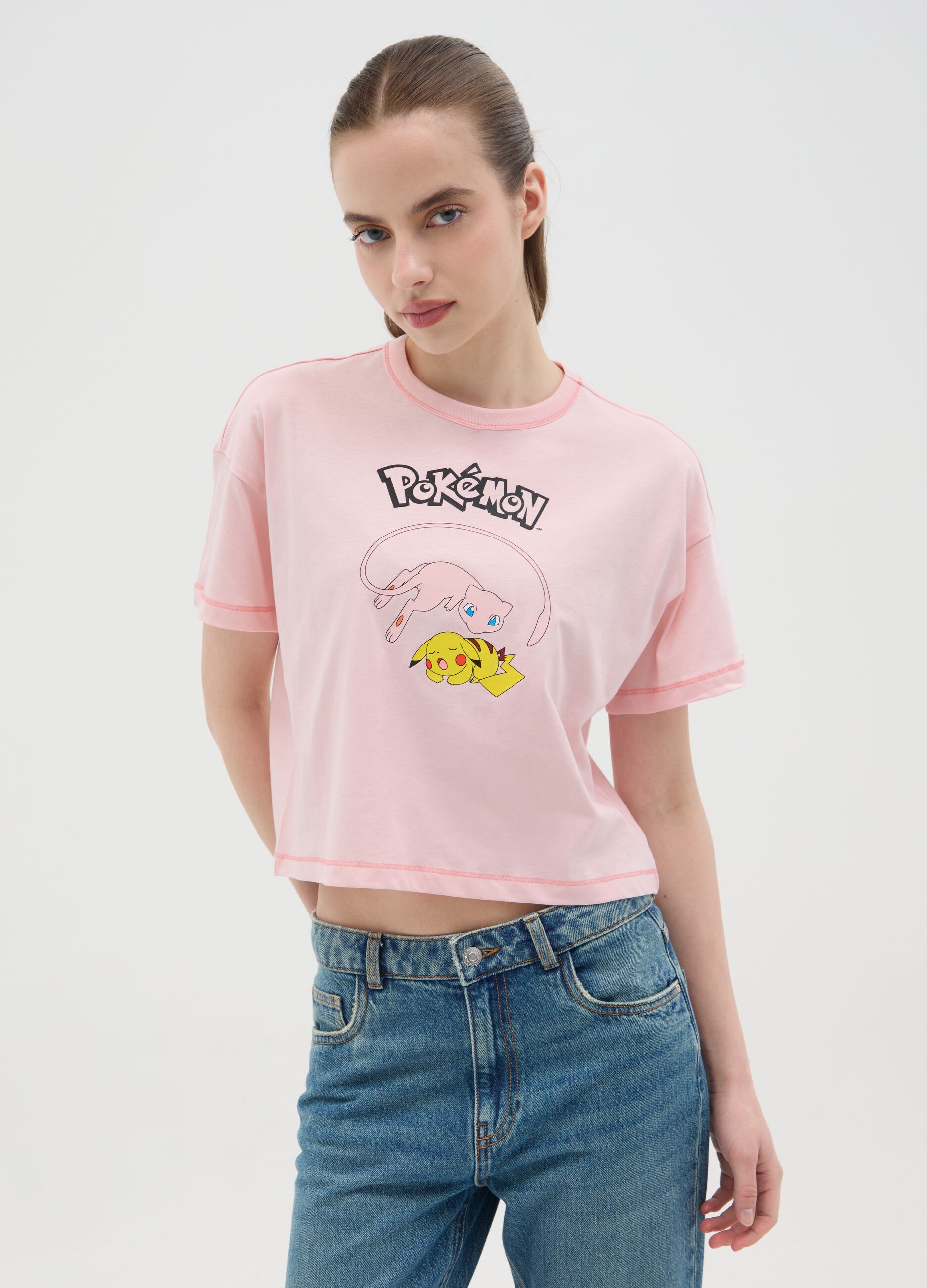 Pink T-shirt with Pokémon print