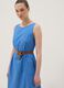Blue pure cotton dress with boat neckline_3