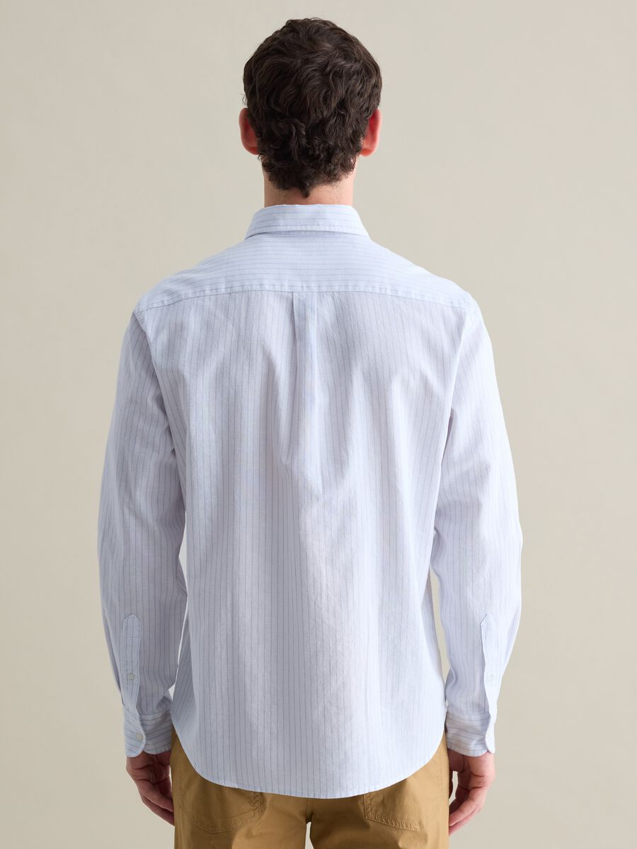 Light blue and white striped shirt in linen and cotton_3