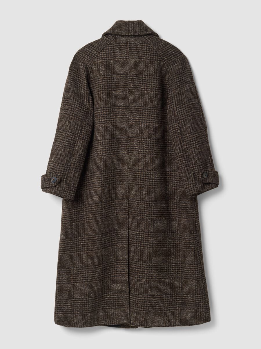 Cappotto lungo marrone e grigio in misto lana over fit_1
