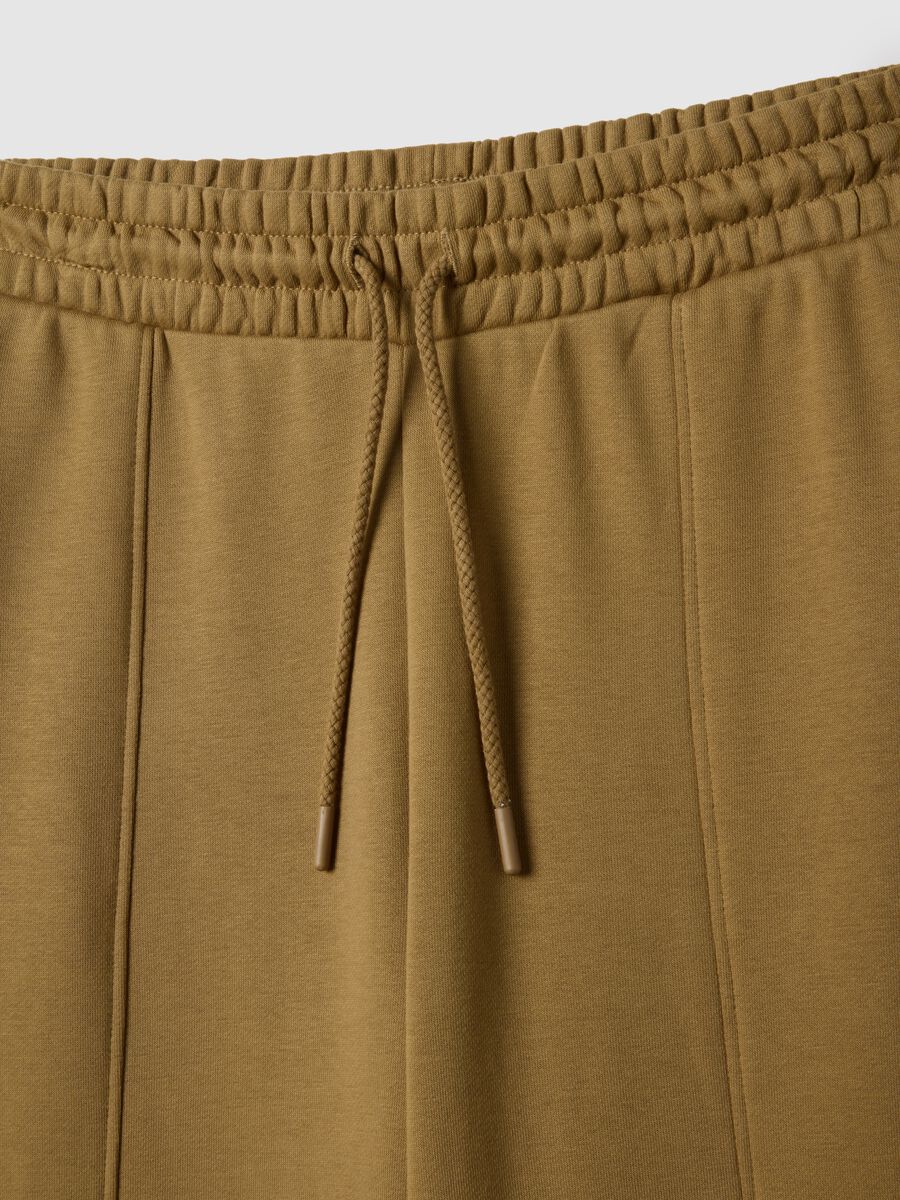Brown cotton blend regular fit jogger trousers_5