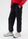 Pantaloni da ragazza in misto cotone nero regular fit e tasche cargo_2