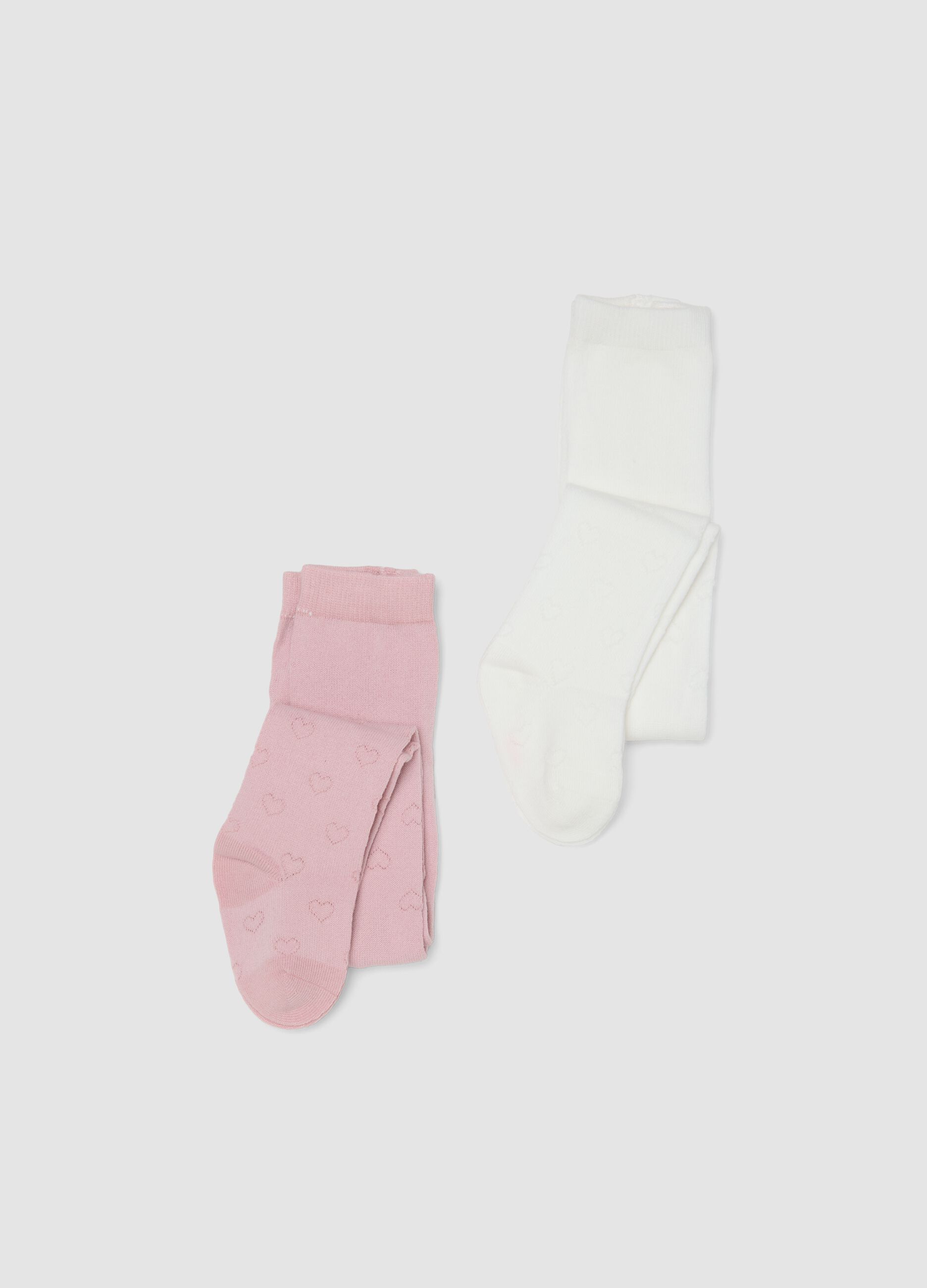 Bipack di collant rosa in cotone organico elasticizzato