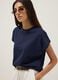Blue fitted short-sleeve T-shirt in pure cotton_0