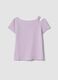Purple organic cotton T-shirt with shoulder cut-out_1
