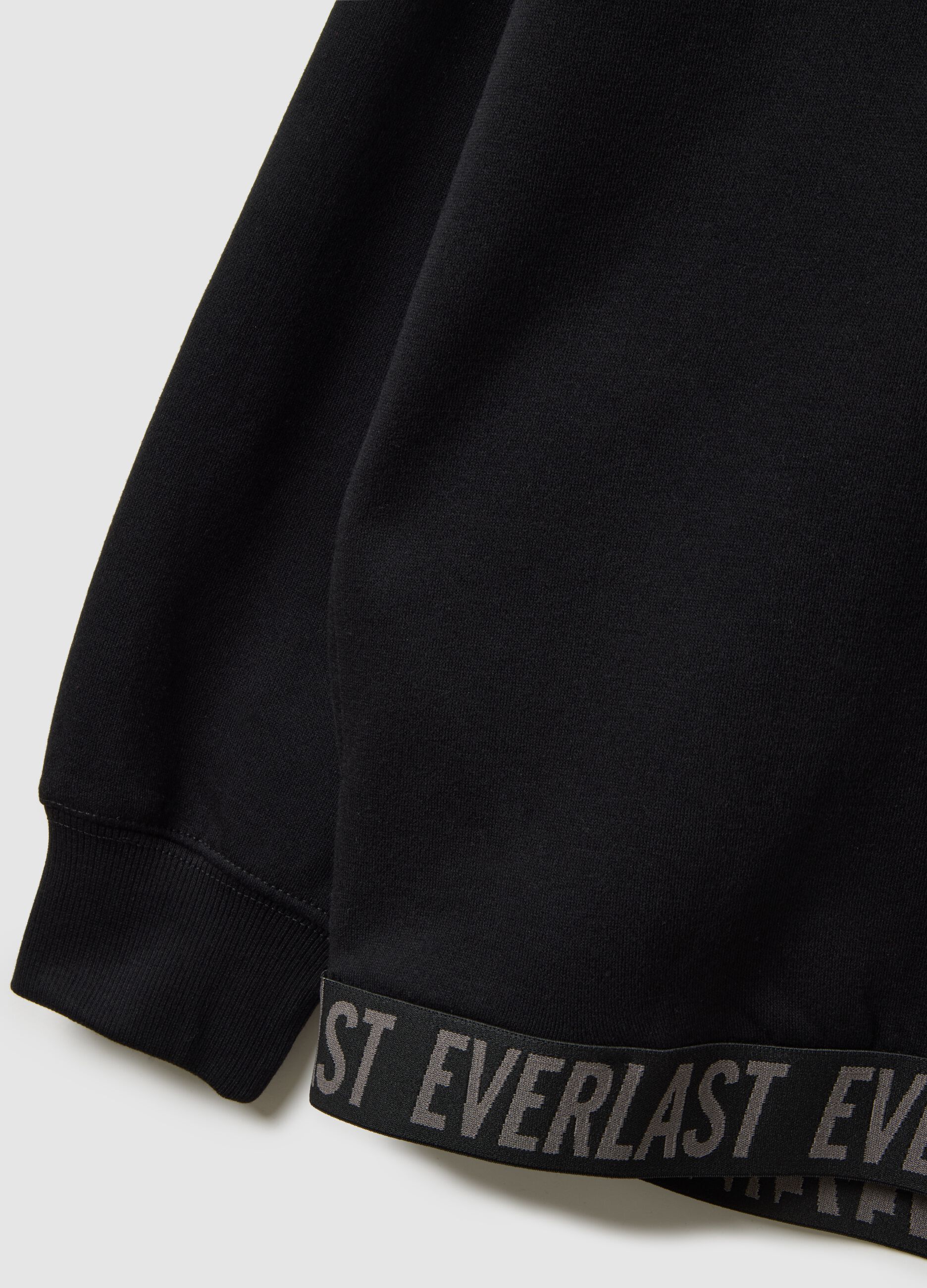 Black regular fit cotton blend sweatshirt