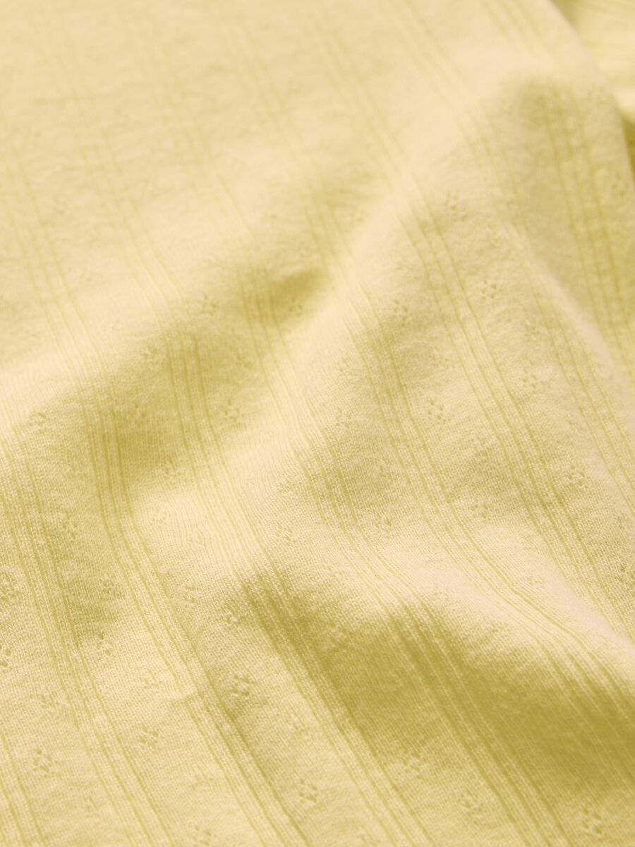 Yellow Ribbed T-shirt with Fitted Cut_3