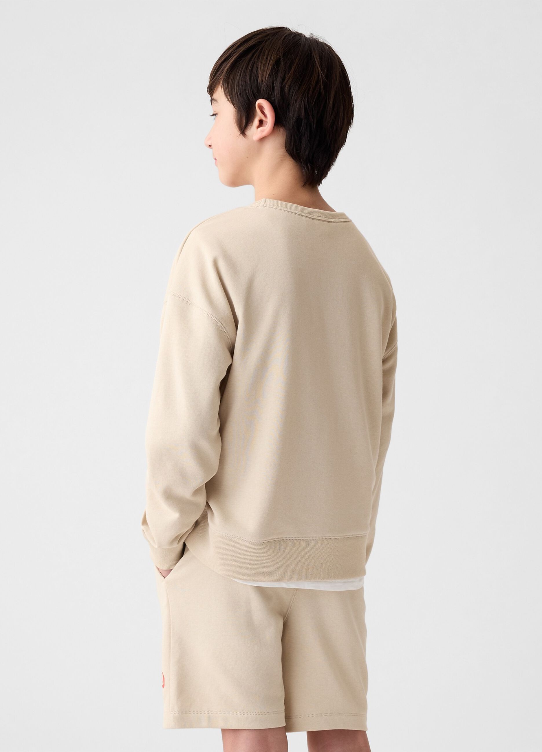 Sweatshirt with round neck and logo print