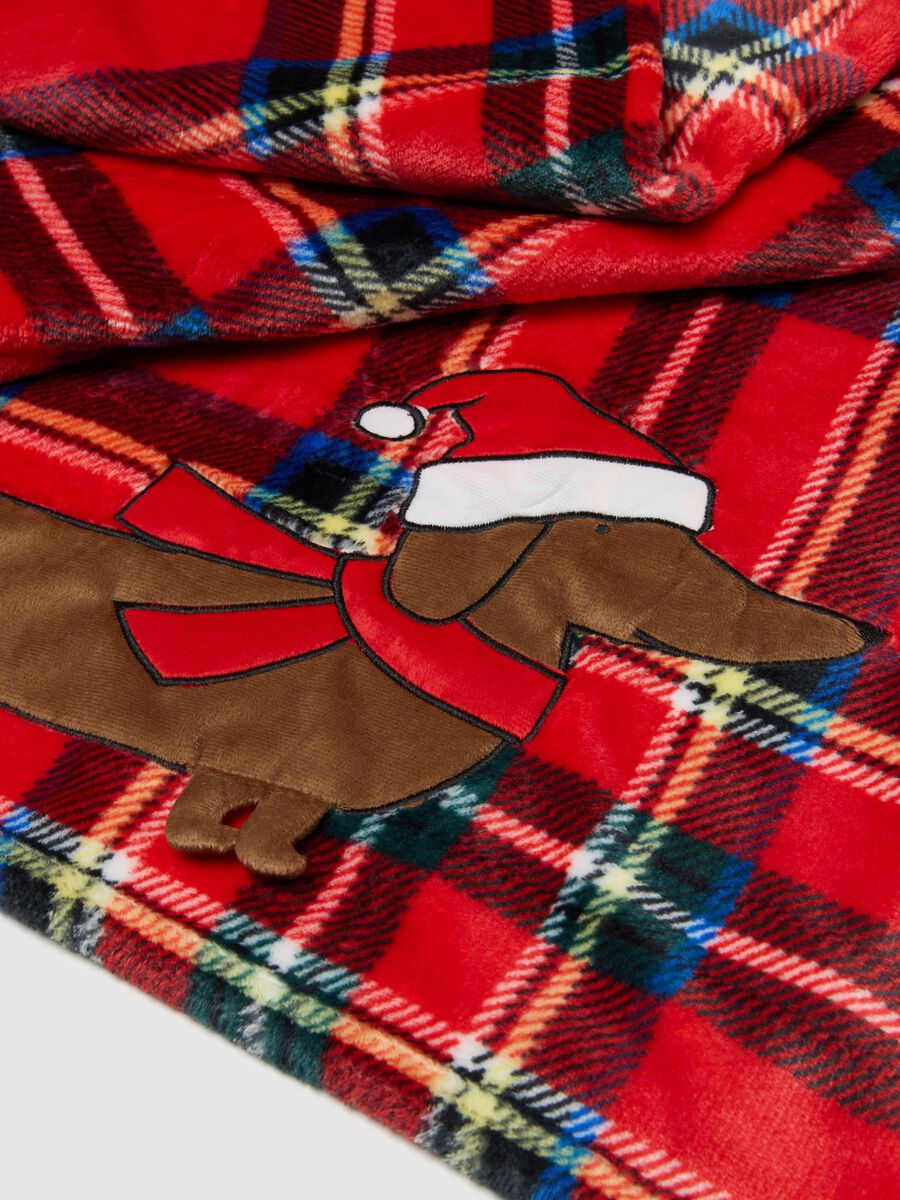 Multicolour checked blanket with dachshund_1
