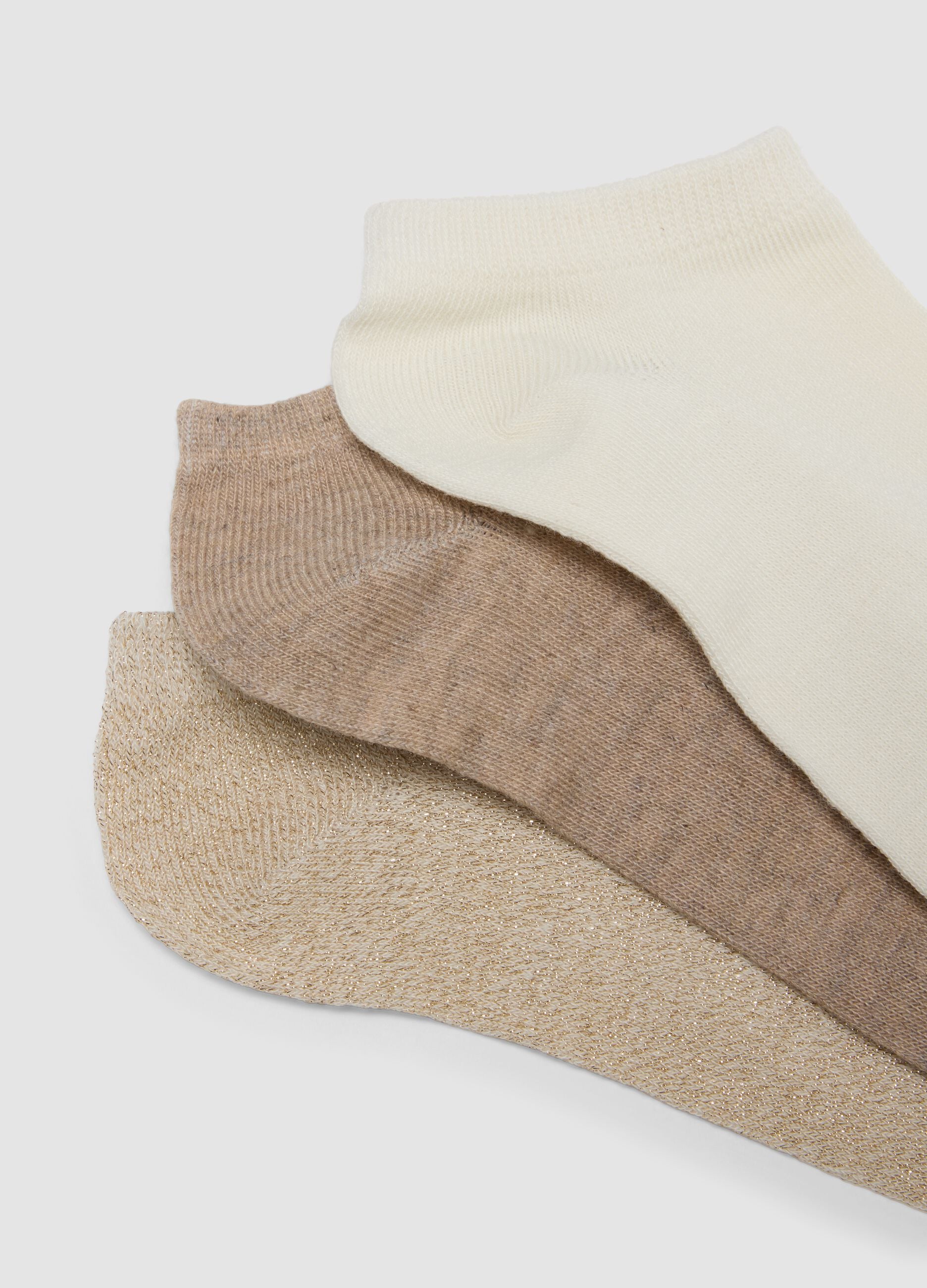 Multipack di sette calzini fantasmini beige in tessuto elasticizzato