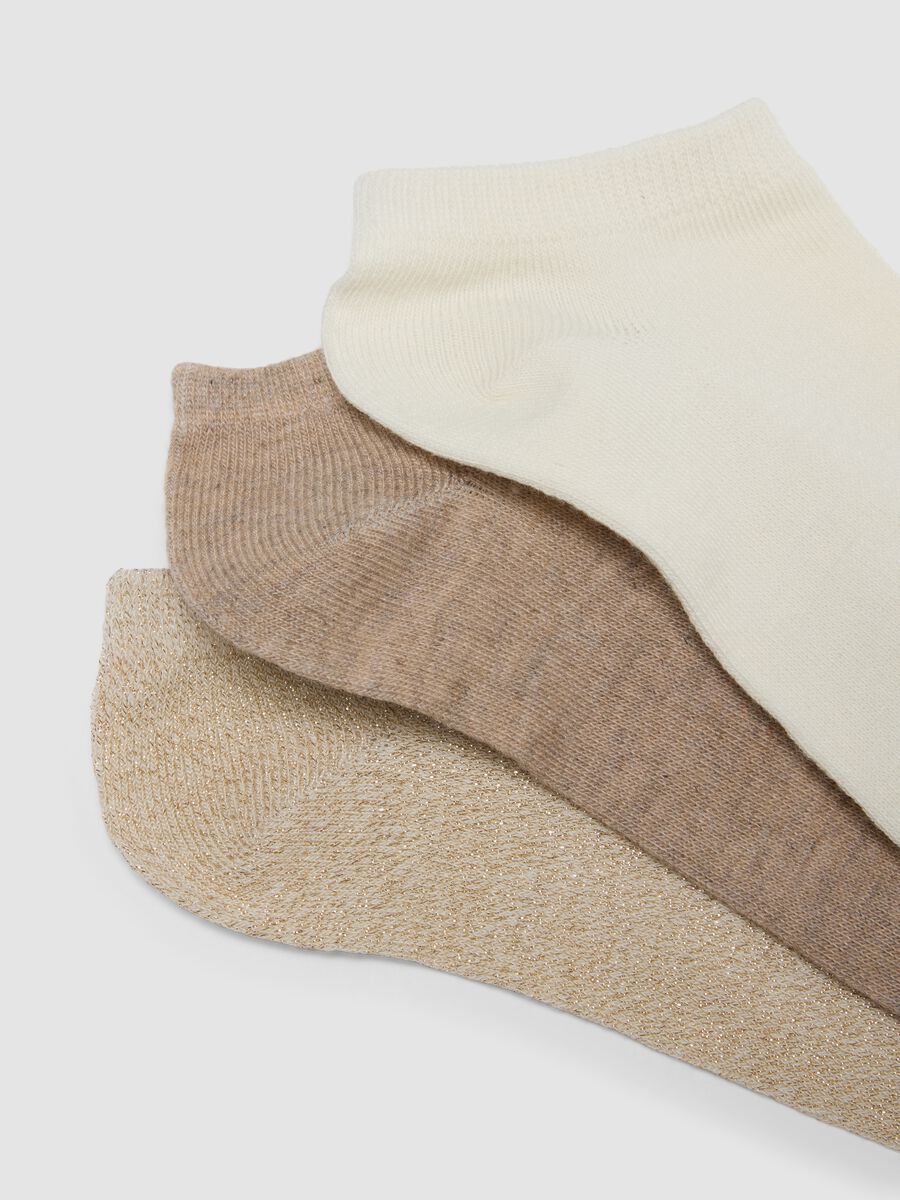 Multipack of seven beige no-show socks in stretchy fabric_1