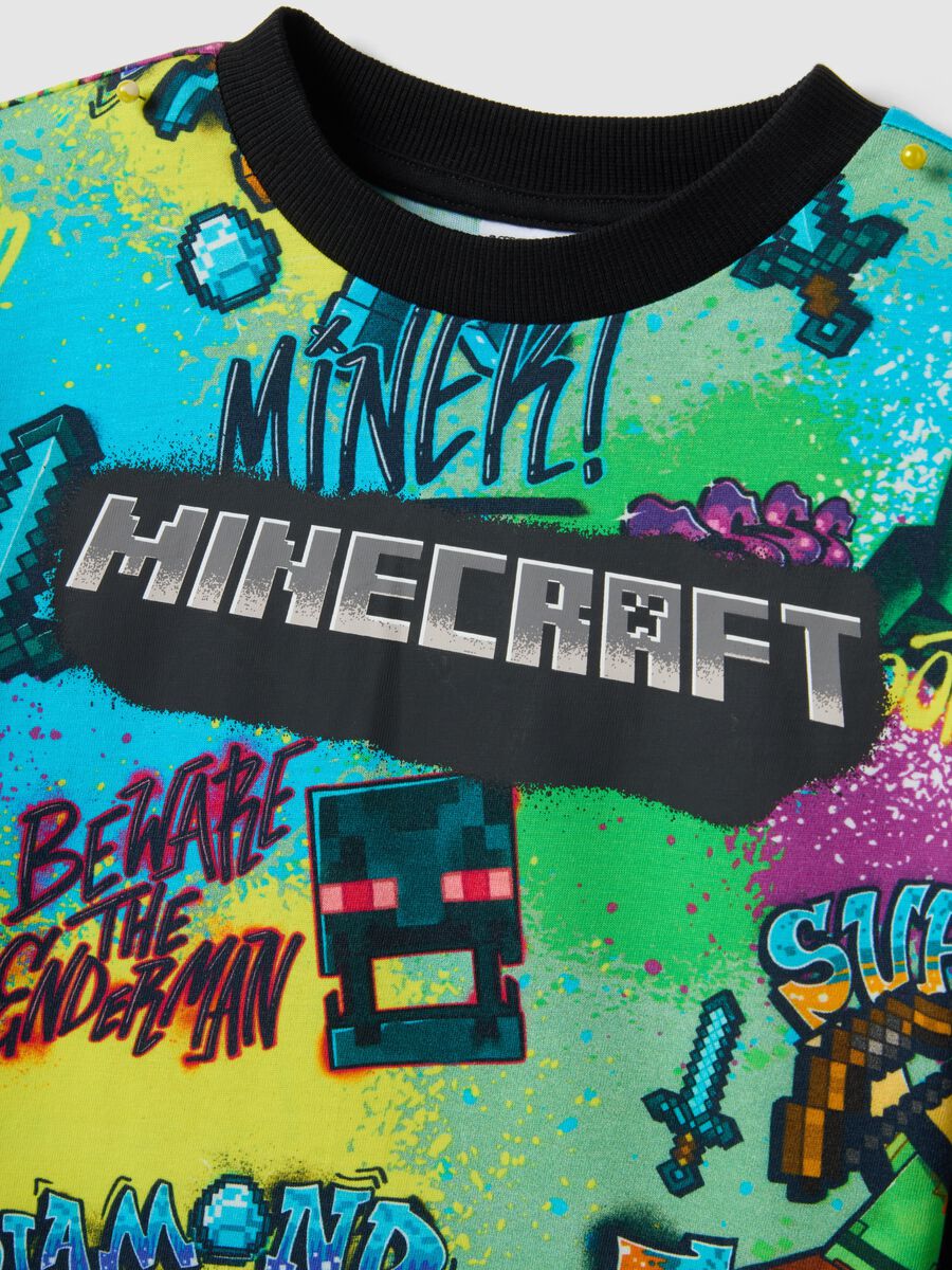 Multicolor pure cotton child's T-shirt with Minecraft print_2