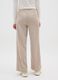 Beige Wide Leg Velvet Trousers_2