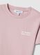 T-shirt in puro cotone rosa slim fit con scritta_5