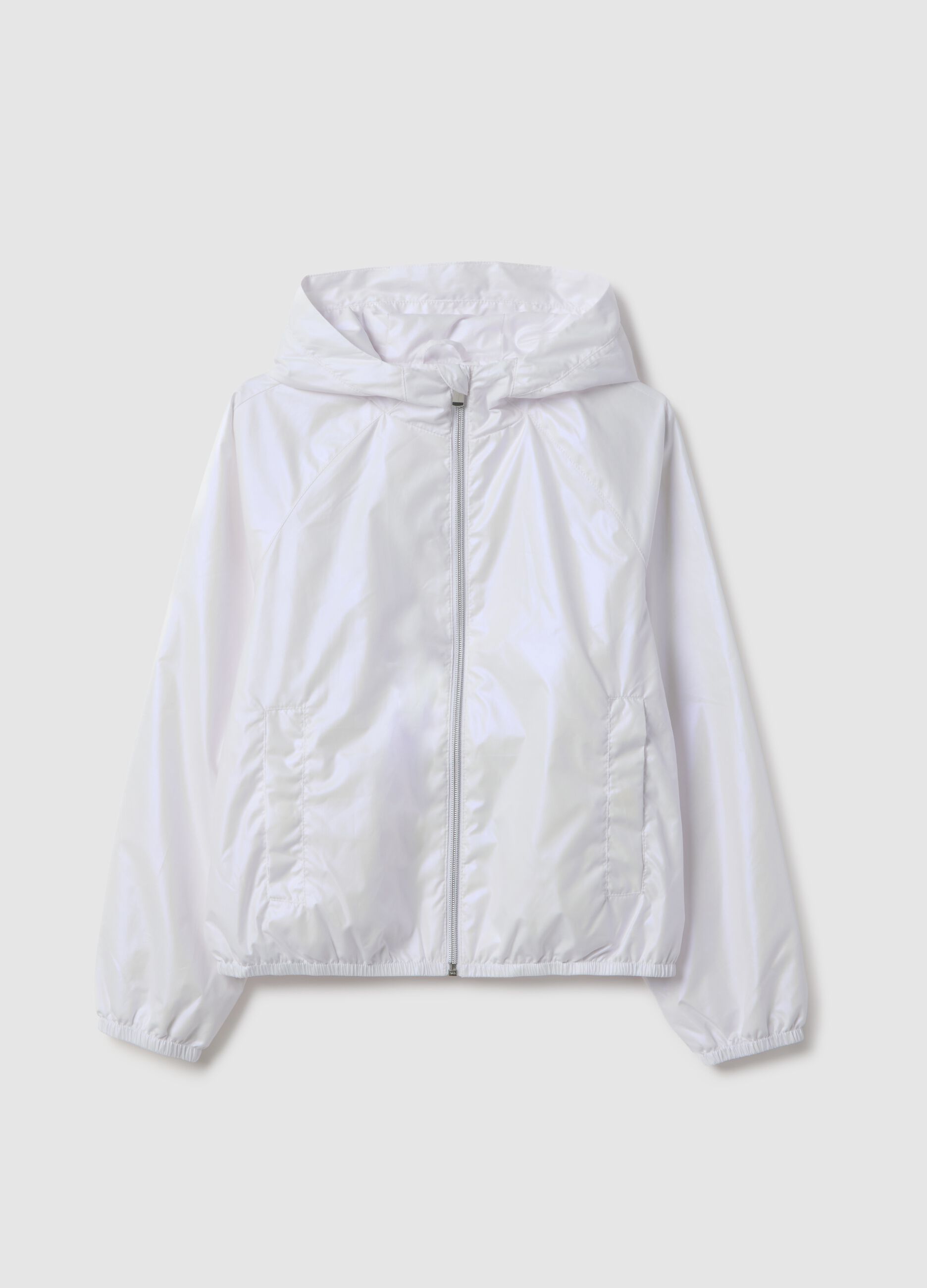 White Hooded Regular Fit Girls' Jacket