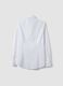 White stretch cotton poplin shirt with French collar, slim fit_5