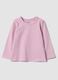 Pink long-sleeved organic cotton T-shirt_0