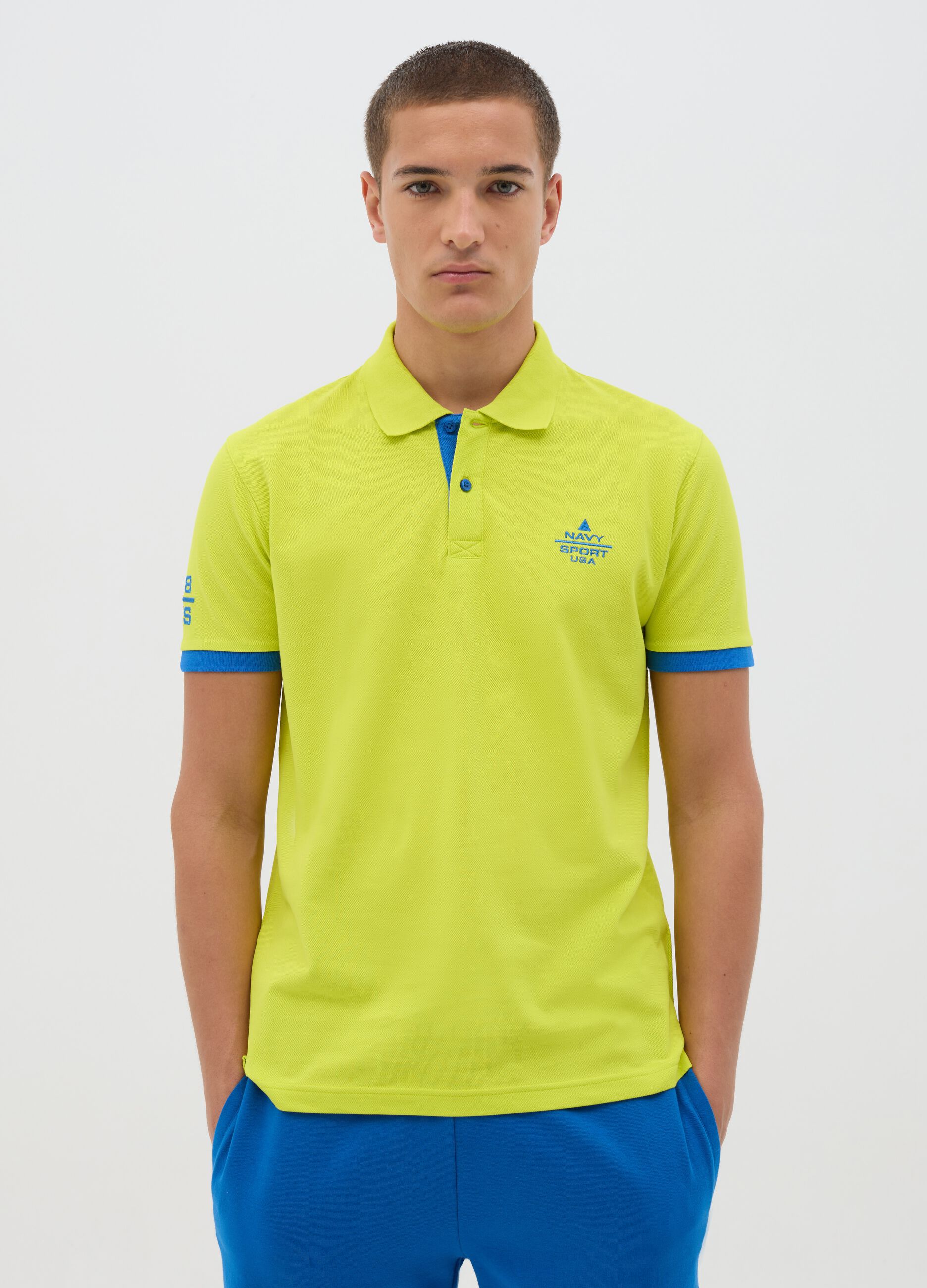 Yellow short sleeve cotton Navigare Sport polo
