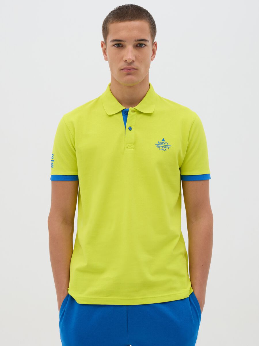 Yellow short sleeve cotton Navigare Sport polo_0
